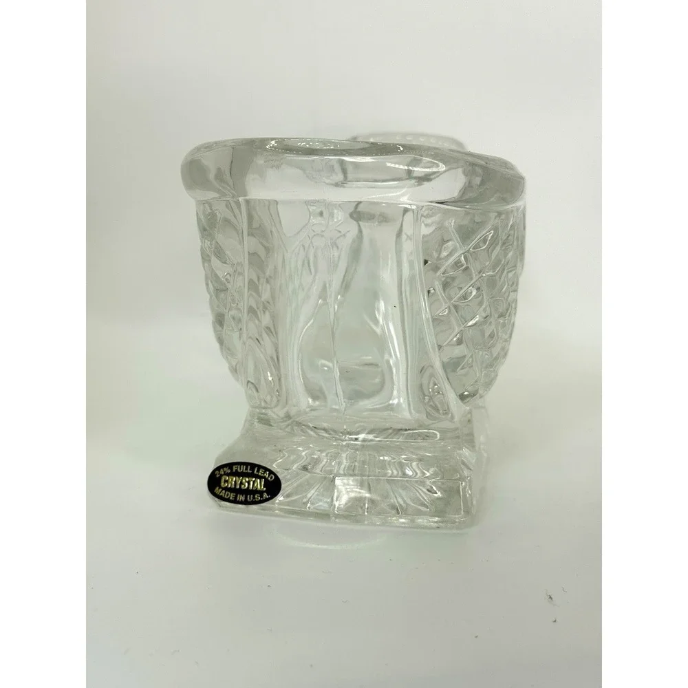 Vintage St George Crystal Holiday Sleigh 24% Lead USA‎ Candy Dish NIB Giftware
